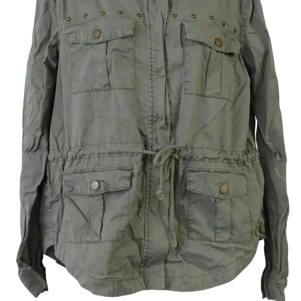 Seventeen Green Utility Jacket Juniors Size XL Cinch Waist Military Y2K Grunge